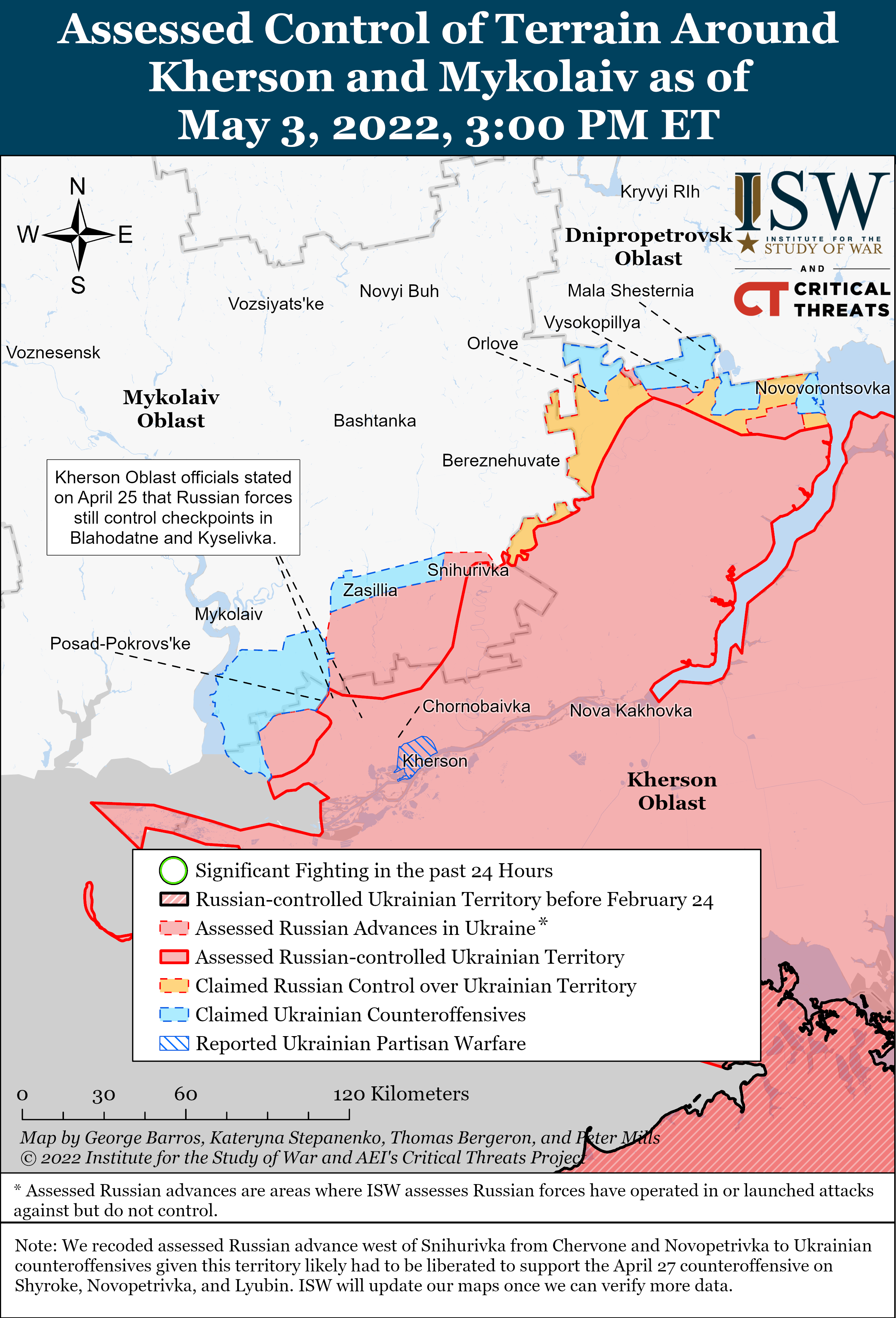 Wie ist der aktuelle Stand (03.05.22) der russischen Truppen in der Ukraine?